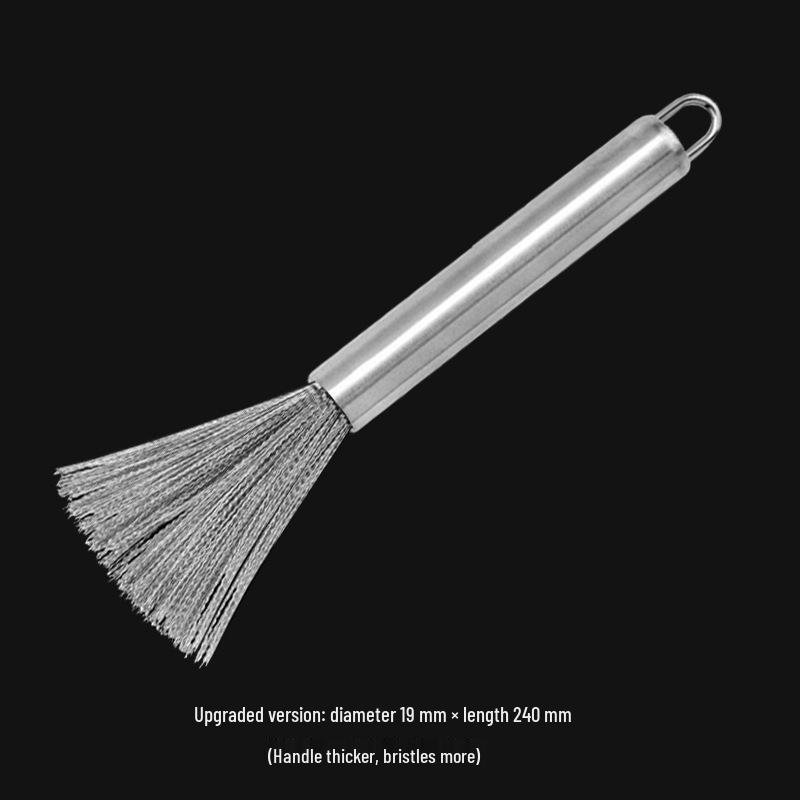 Stainless Steel Pot Brush with Handle - Durable Dishwashing Tool for Kitchen & Canteen