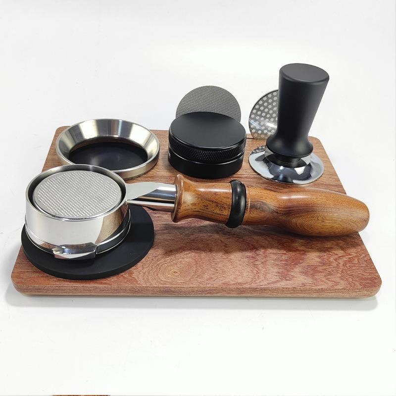 51/54/58mm Universal Coffee Tamper Mat Station Stand Portafilter Holder Support Base Rack Wood Coffee Handle Storage Tools