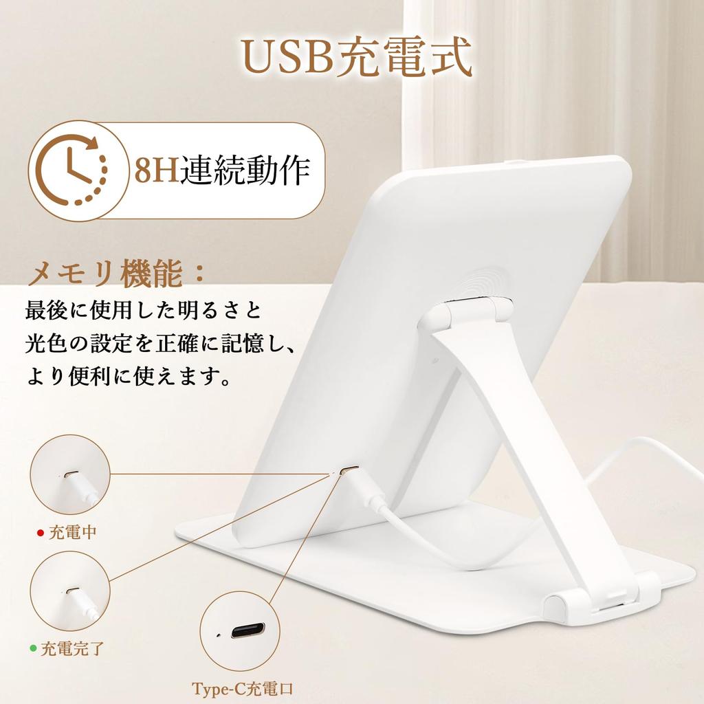Garvee Actress Mirror with LED Tabletop Makeup Folding Mirror with 10x Magnification Mini Stepless 3 Color Adjustable Angle Light, Mirror, Mirror,
