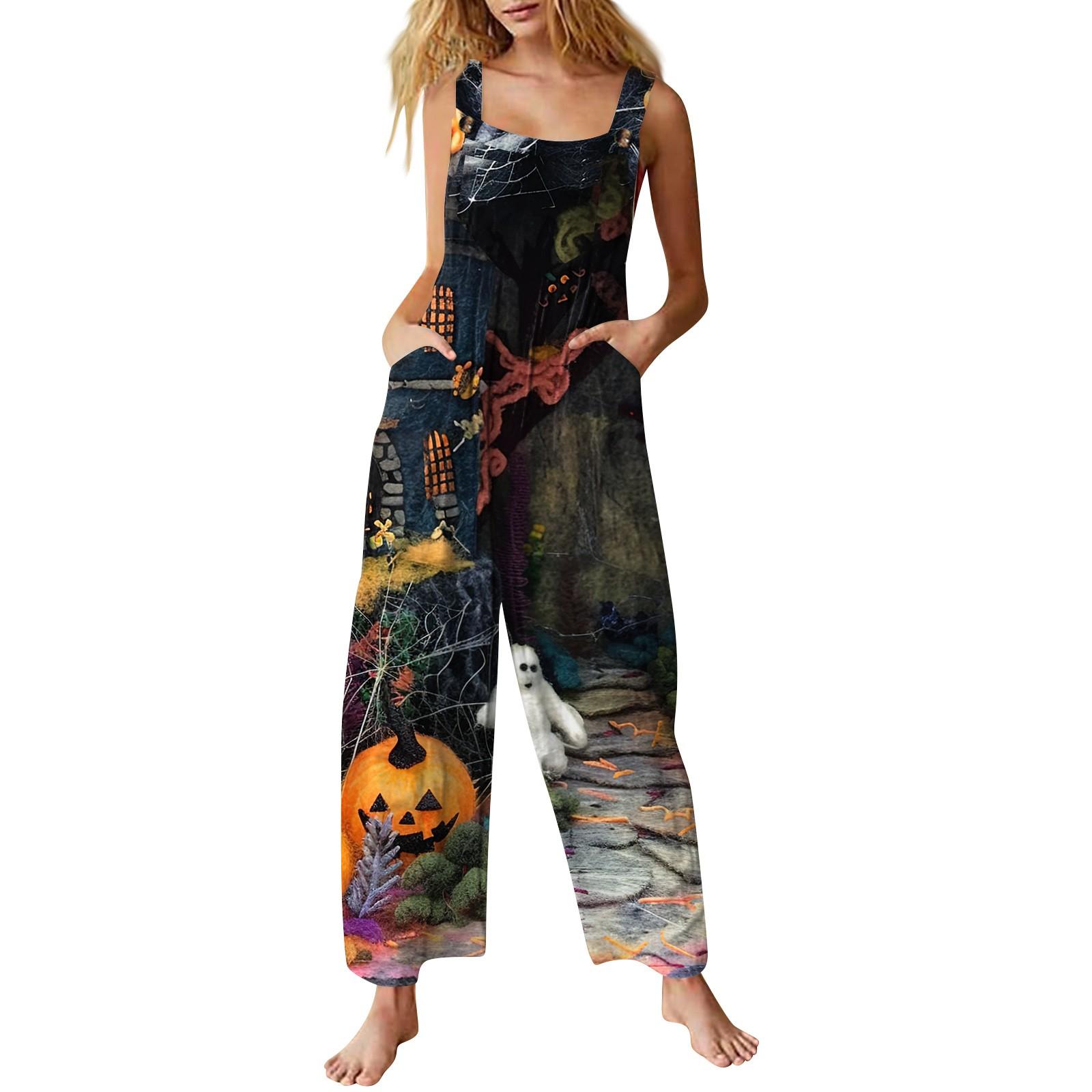 

Женский комбинезон с принтом, повседневный свободный комбинезон S