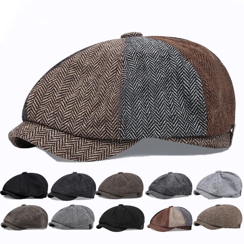Winter Men Casual Newsboy Hat Gentleman cap Retro BeretHats Wild Casual Hats Unisex Wild Octagonal Capfor Men Street Caps Gorras