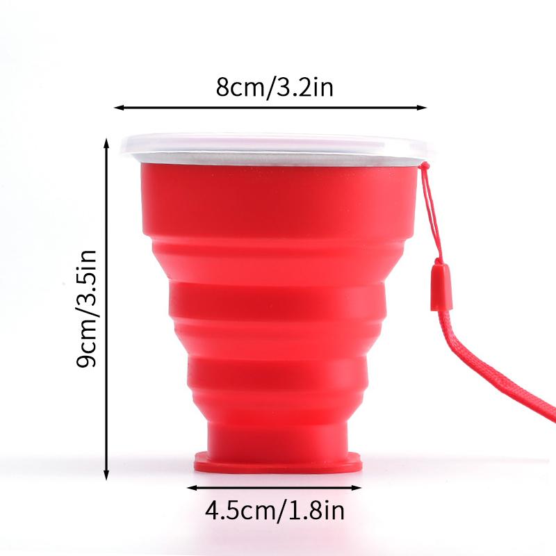 200ML Silicone Folding Cup Portable Collapsible Foldable Cup For Picnic Drinking Mug Heat Resistant Telescopic  Camping Cups