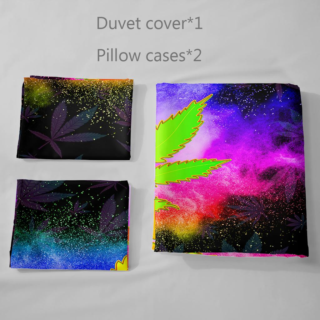 Three-Piece Maple Leaf Coconut Quilt Set Bedding Digital Printing Kit