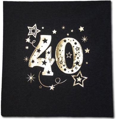 Napkins 40th Birthday Black Gold 33X33Cm 20Pcs.
