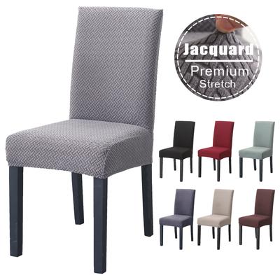 Jacquard Effen Kleur Stoelhoes Stretch Spandex Slipcovers Stoelzitkussens voor Eetkamer Keuken Bruiloft Banket Hotel 1 STUK