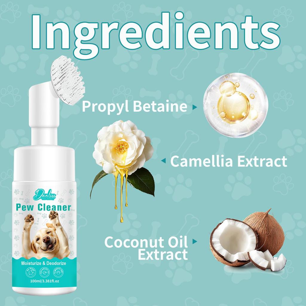 Pet Paw Cleaner Foam-Moisturize & Deodorize-Eliminate Dirt Pet Paw-Suitable For Dog And Cats, 100ml