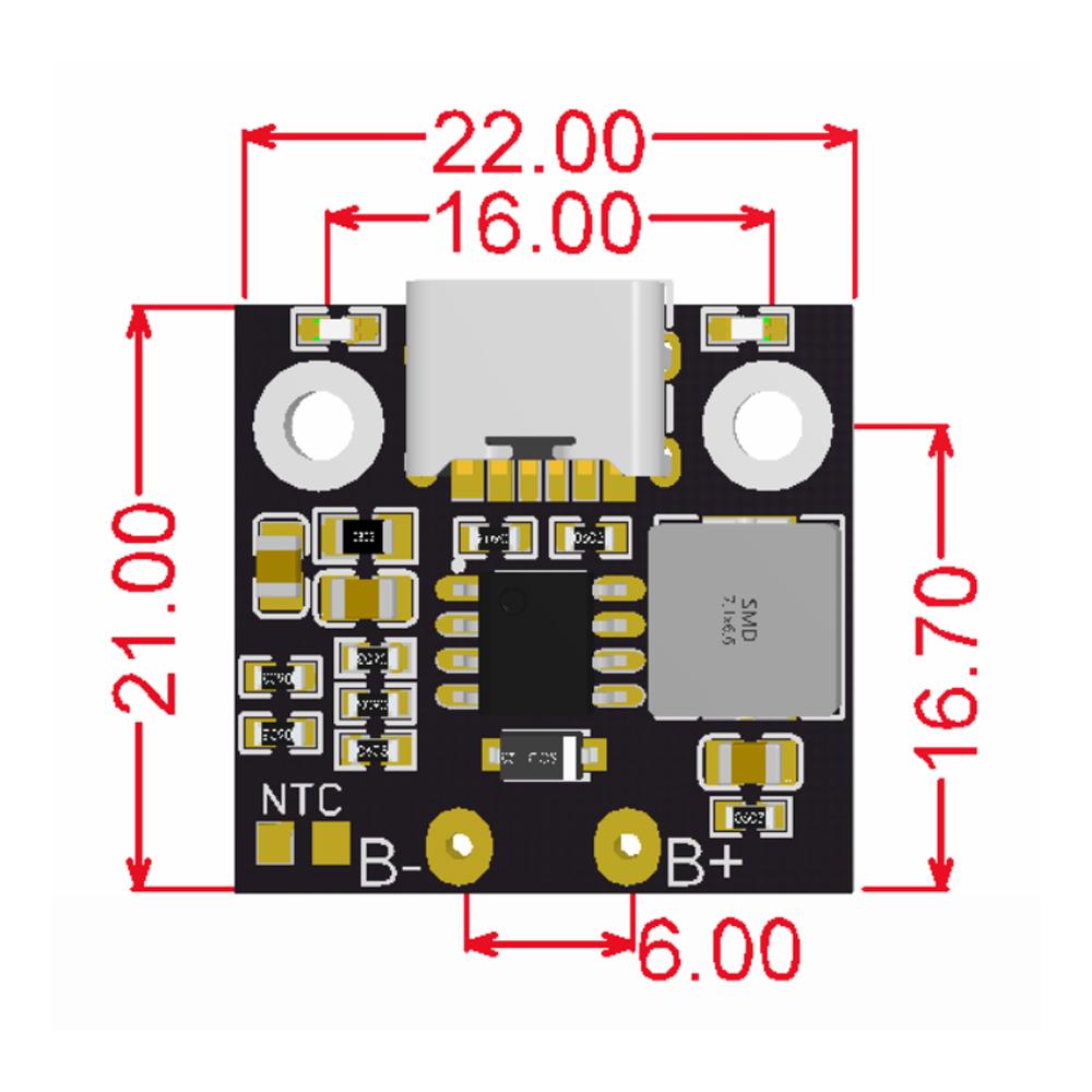 1S 5V Charge Discharge Integrated Module 18650 Lithium Battery Charging Boost Power Board Stepup Charge Protection Module Type C