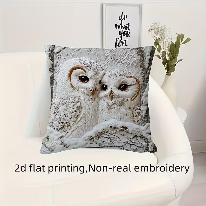 Cute Animals Print Pillowcase: 2D Flat Printing, Non-real Embroidery, Night Sofa  Night Sofa Cushion