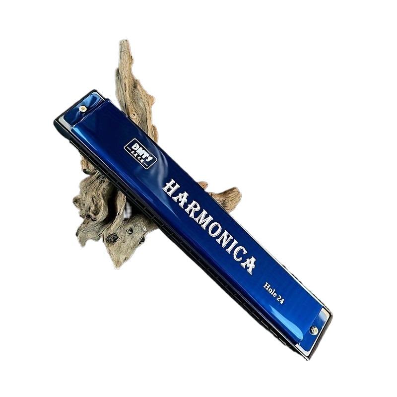 

Professional 24 Hole Harmonica Mouth Metal Organ for Beginners with Case for Beginner Students Kids Gift with Case синій