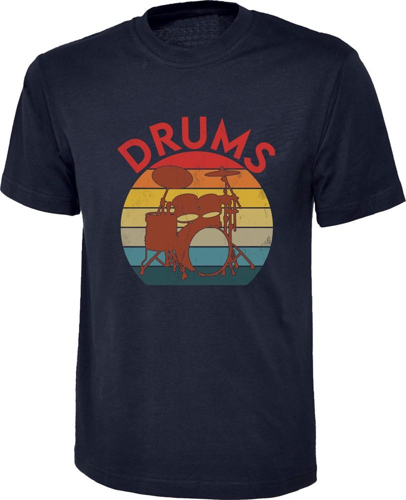 Vintage Drummer TShirt Musician Drums Drumming Kit Adults Unisex Gifts Top S