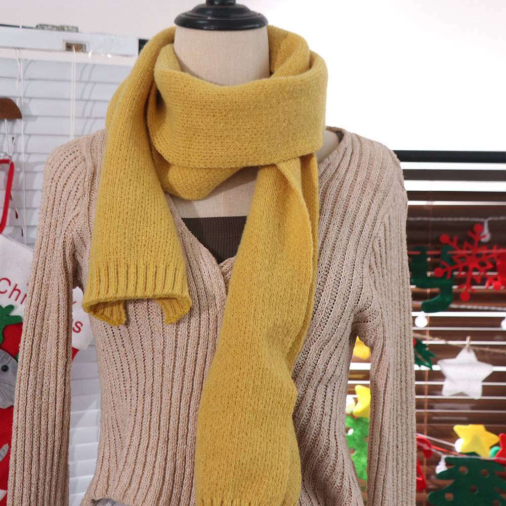 Imitation Cashmere Solid Color Scarf Keep Warm Wool Shawl Knitted Scarves Clothing Accessories