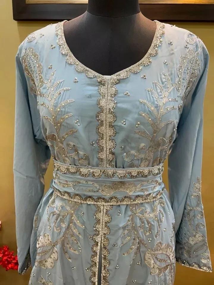 

Стильное длинное марокканское платье Фараша ручной работы Исламское Дубайское кафтановое платье Абая 3XL