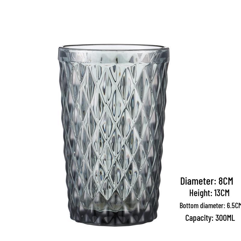 Embossed Glass Tumbler: Versatile Cup for Mouthwash, Juice, Milk, or Beer