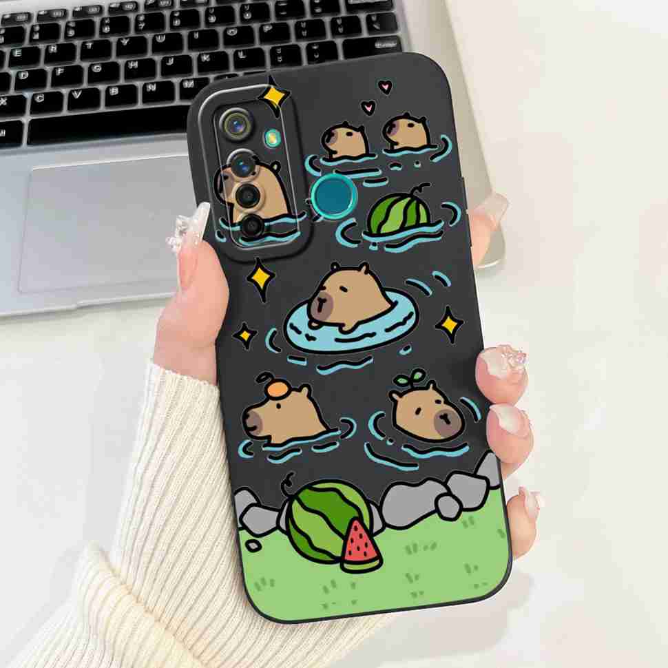 Für Realme 5 Pro Hülle Niedliche Panda-Blumen-Abdeckungen Weiche Silikonhüllen Für Realme 5 Realme5 Pro Stoßfeste Rückseite Fundas