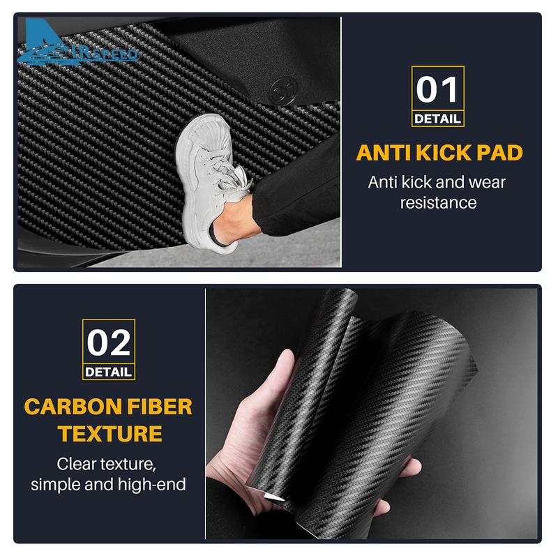 Door Anti-kick Pad For For Hyundai Elantra    2024 2025 LHD RHD Car Leather Carbon Mat Interior Trim Accessories