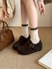 Boken shoes women 2026 thick soled warm cotton shoes winter new fur shoes for women wearing single shoes outside