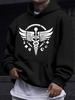 American Western Style Unisex Autumn Winter Print Hooded Long Sleeve Sweatshirt, Medical Double Snake And Staff Print Hoodie, Healthcare Professional