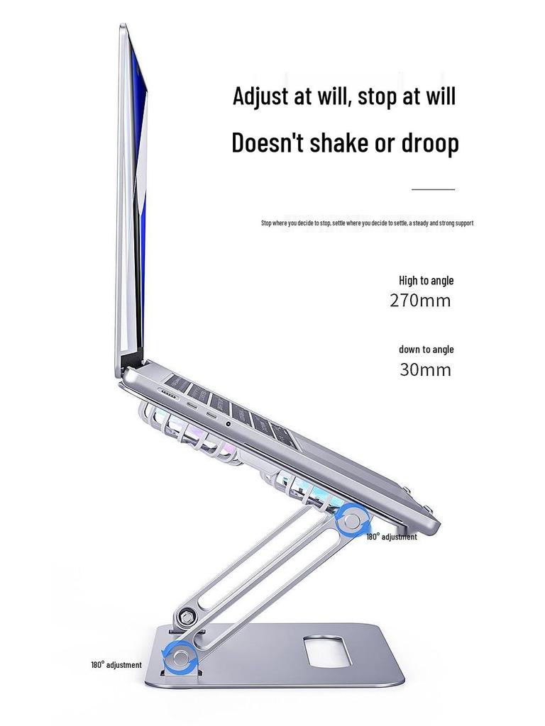 Aluminum Alloy Laptop & Tablet Cooling Stand with Fan - Foldable Design