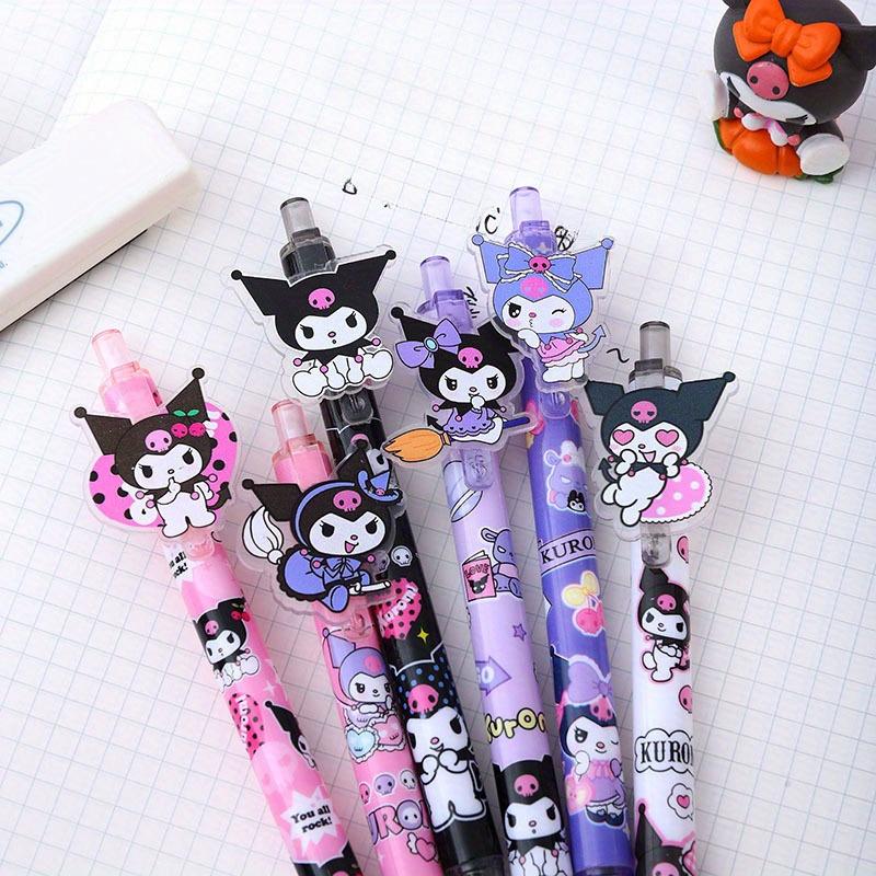 48Pcs Sanrio Kuromi 0.5mm Cartoon Elf Patch Press Pen Cute High-looking Girl Neutral Pen Gift Pen Sign Pen Back To School Season