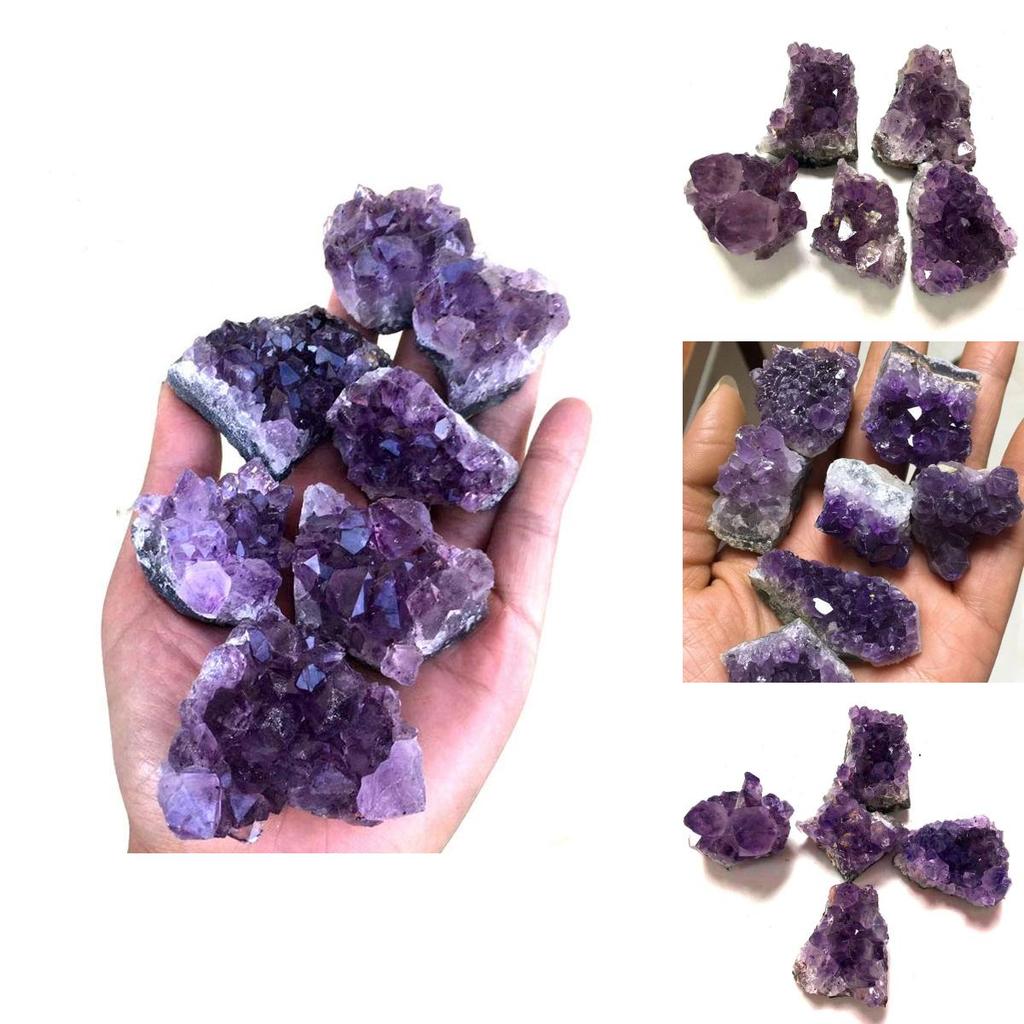 Quartz Natural Amethyst Geode Druzy Crystal Cluster Healing Decor Specimen