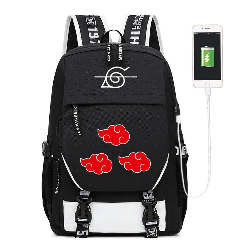 Backpack, Hokage animation print student casual schoolbag with combination lock computer bag