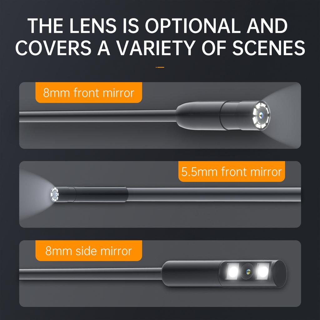 Inspection Camera Dual Lens Inspection Camera with Light 10m32.8FT Industrial Borescope IP67