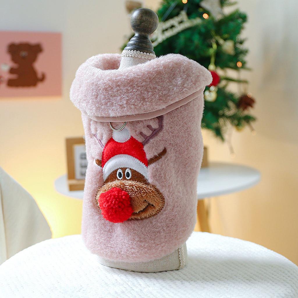Small Dogs Vest Coat Christmas Reindeer Vest Costume Dressup Clothes Kitten Photoshooting Props Festival Holiday Suit