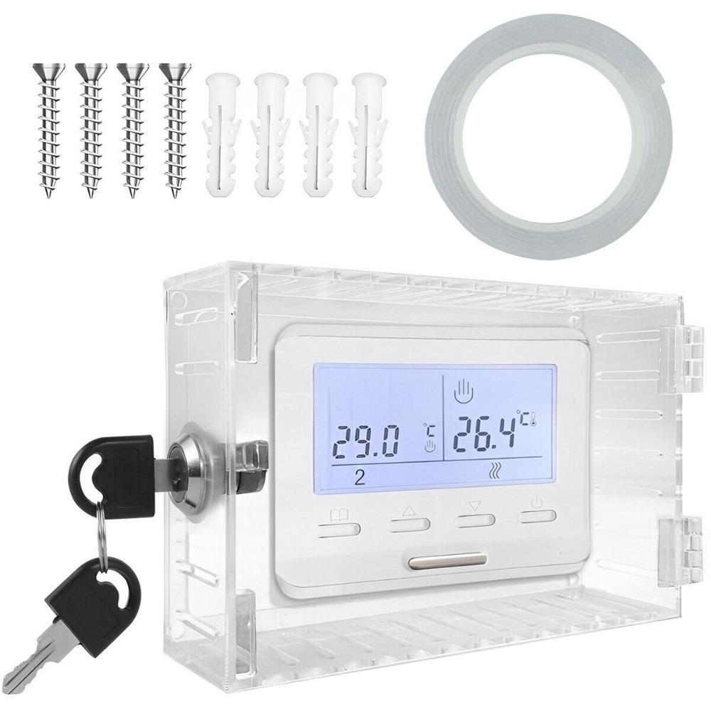 Thermostat On Wall Thermostat Lock Box Universal Ac Lock Box Cover Thermostat Guard Lockable