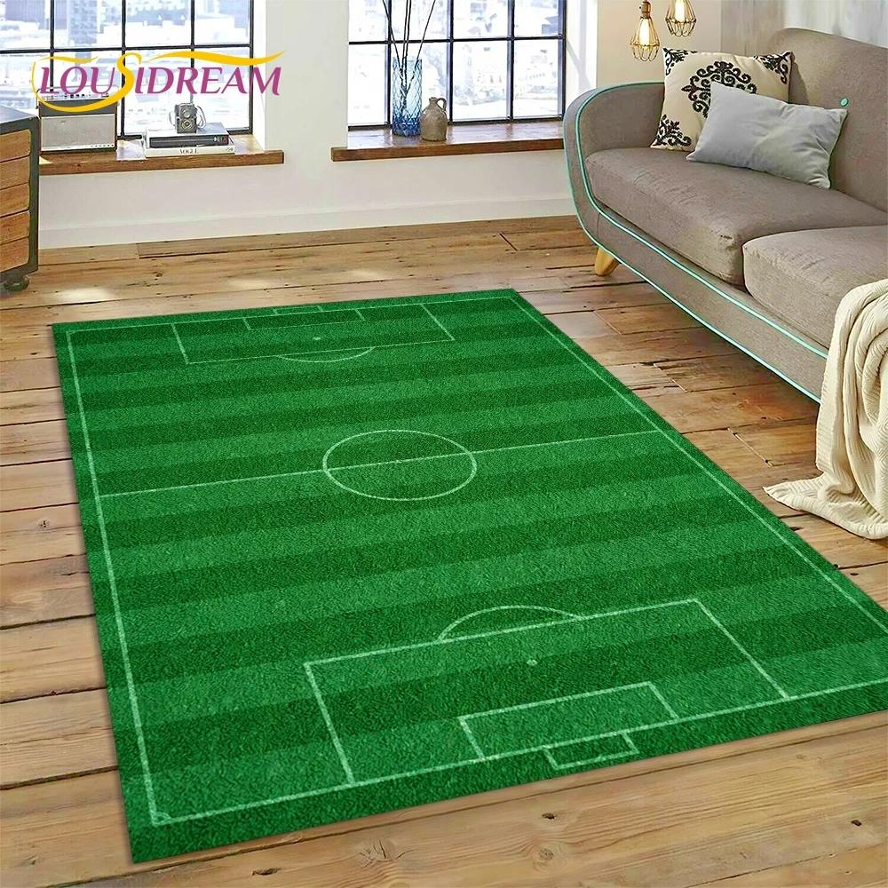 3D-Teppich mit Fußballfeld für Schlafzimmer, Wohnzimmer, Sofa-Dekoration, Kinderspiel, große Dekoration, Bodenmatte, Geschenk