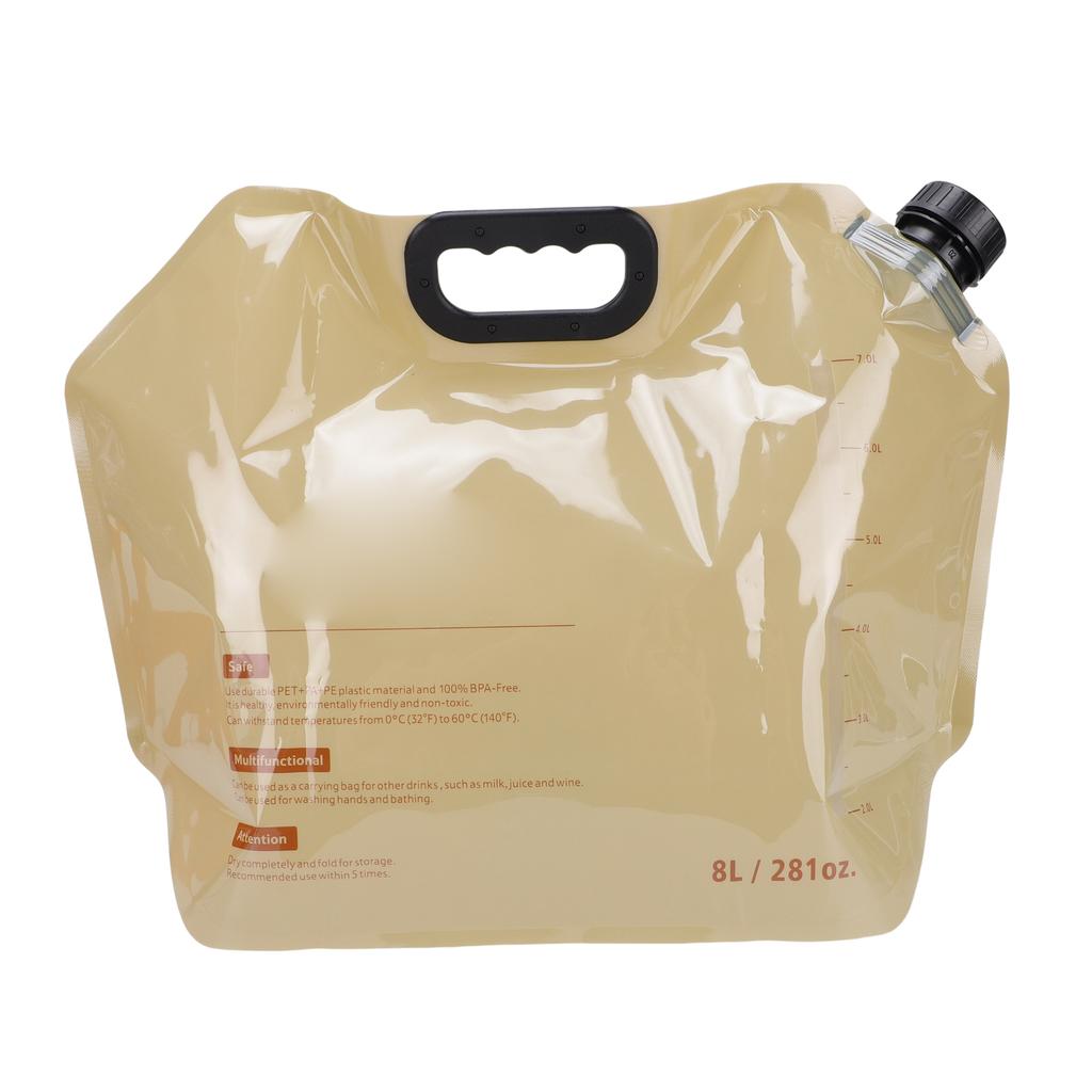 Camping Water Container PE 8L Portable Foldable Water Bag Storage Container with Faucet for Hiking Riding Outdoor Sport