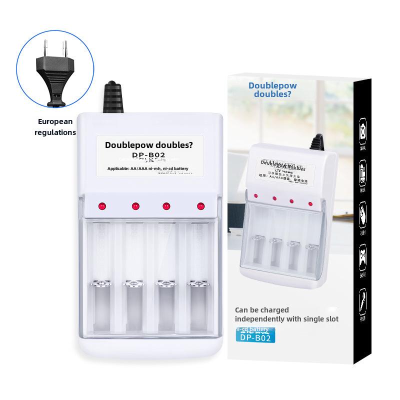 Double Capacity AA/AAA Charger: Single Slot for No. 5 & No. 7 Batteries, Compatible with European Standard