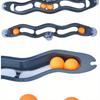 Multi-function Clear Suction Cup Cat Toy with Wall-Mounted Track Ball and Table Tennis Ball