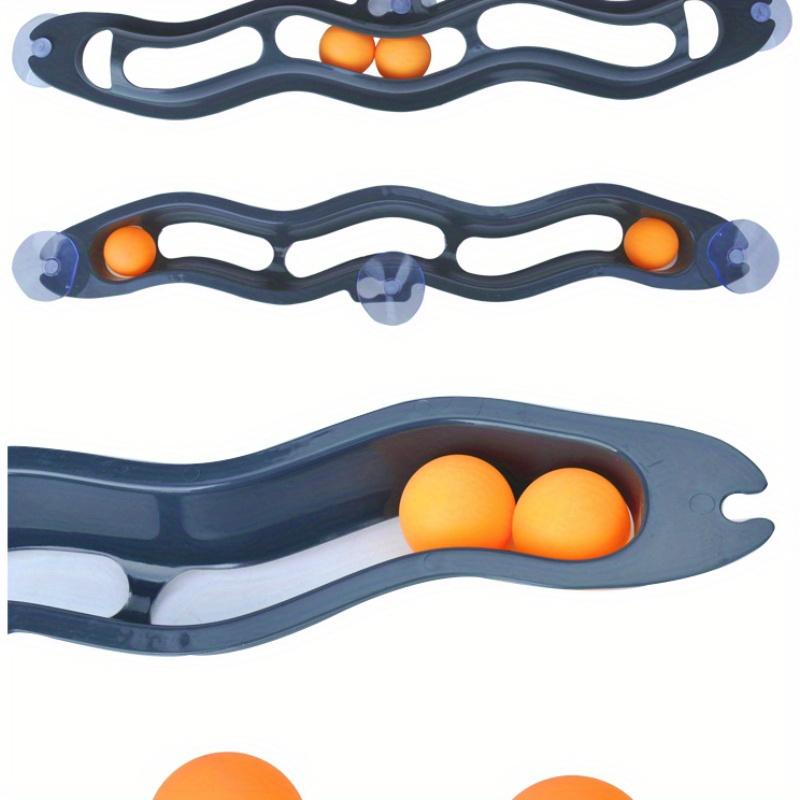 Jucărie multifuncțională pentru pisici cu ventuză transparentă cu minge de pistă montată pe perete și minge de tenis de masă