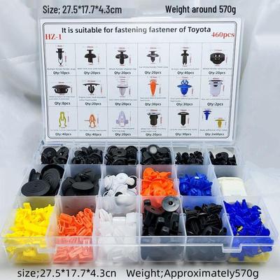 Toyota-Compatible 460PCS Retainer Set: 19 Types for Secure Fastening