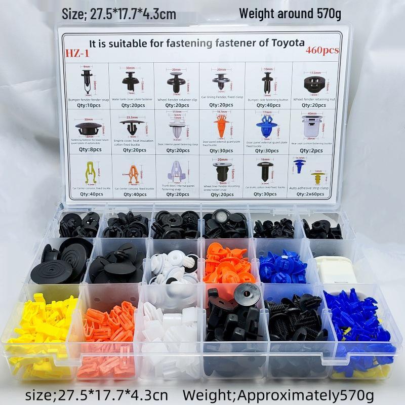 

Набор фиксаторов 460 шт., совместимый с Toyota: 19 типов для надежного крепления