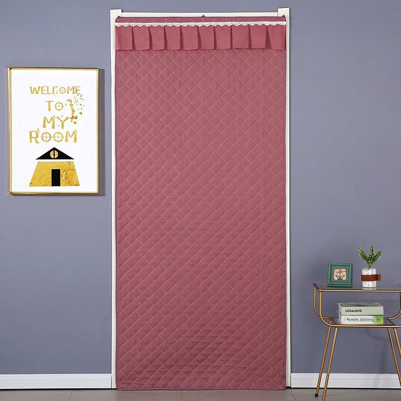 

Winter Quilted Design Door Curtain Thick Windproof Cold-proof Thermal Door Curtain Keep Warm Door Screen Easy Installation 90x200cm