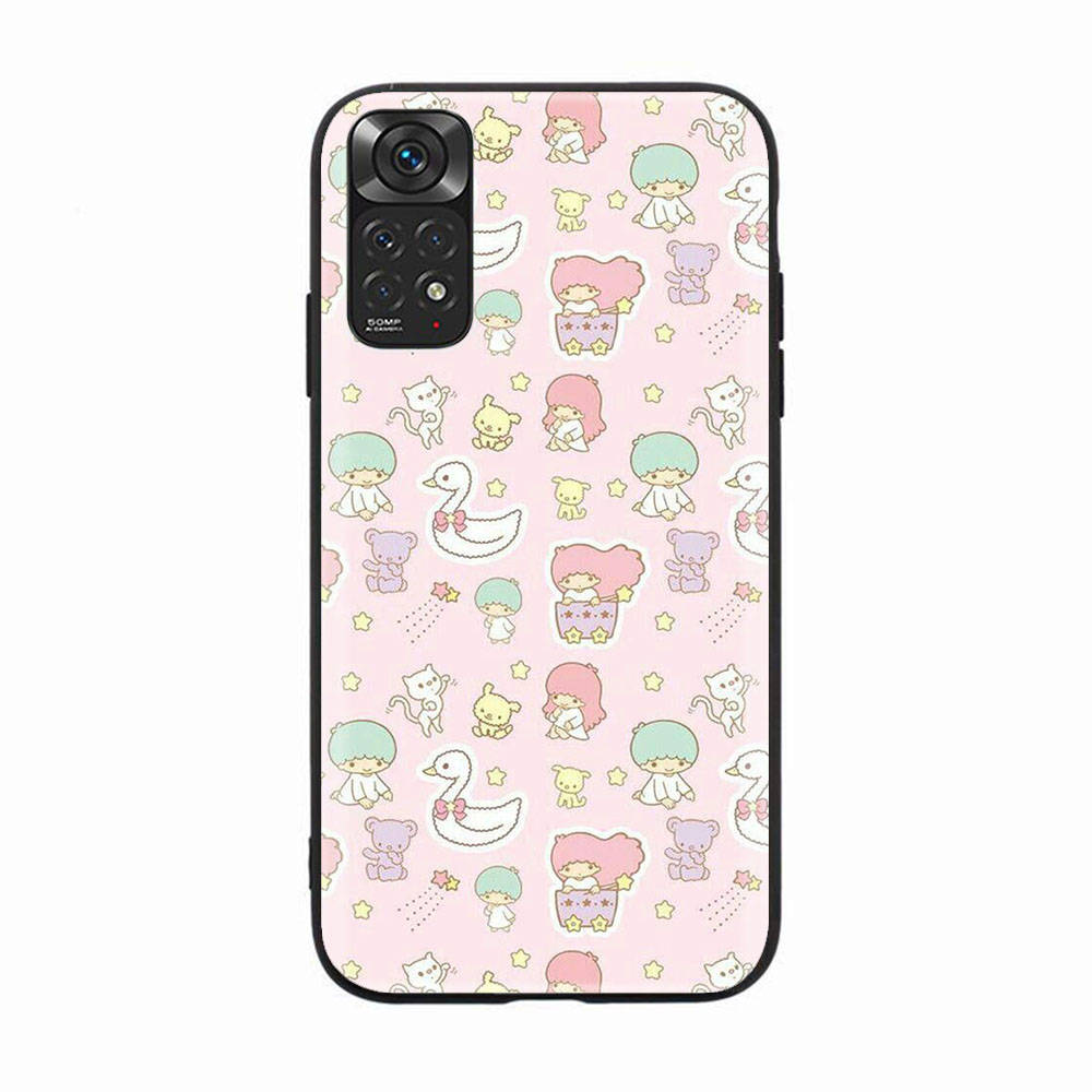 Black Case for Samsung Note 20 Lite S24 Ultra S23 A03 A05 A06 A11 A71 A15 A16 A13 A24 A25 A33 A52 A53 A50 M55 M35 Plus H-4 Little Twin Stars