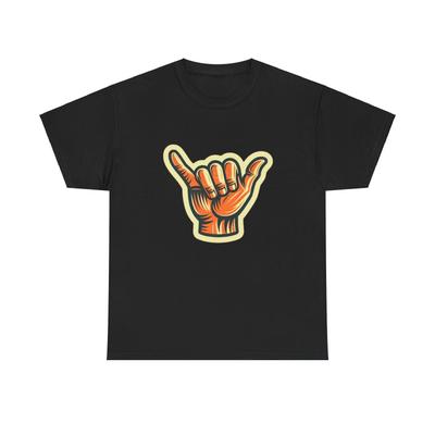Unisex Adult T Shirt Vintage Style Surf Hawaii Tee Retro Shaka Hand Symbol Hang