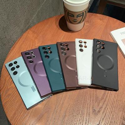Capa de carregamento magnético sem fio para Samsung Galaxy S22 S23 Ultra S21 Plus S20 Fe 5G Note 20 10 com capa de silicone Magsafe S20fe