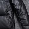 Wide Shoulder Thick Soft Men Genuine Cow Leather Duck Down Coat Removable Hood Warm Winter Jacket Cowhide Leather Men's Clothing