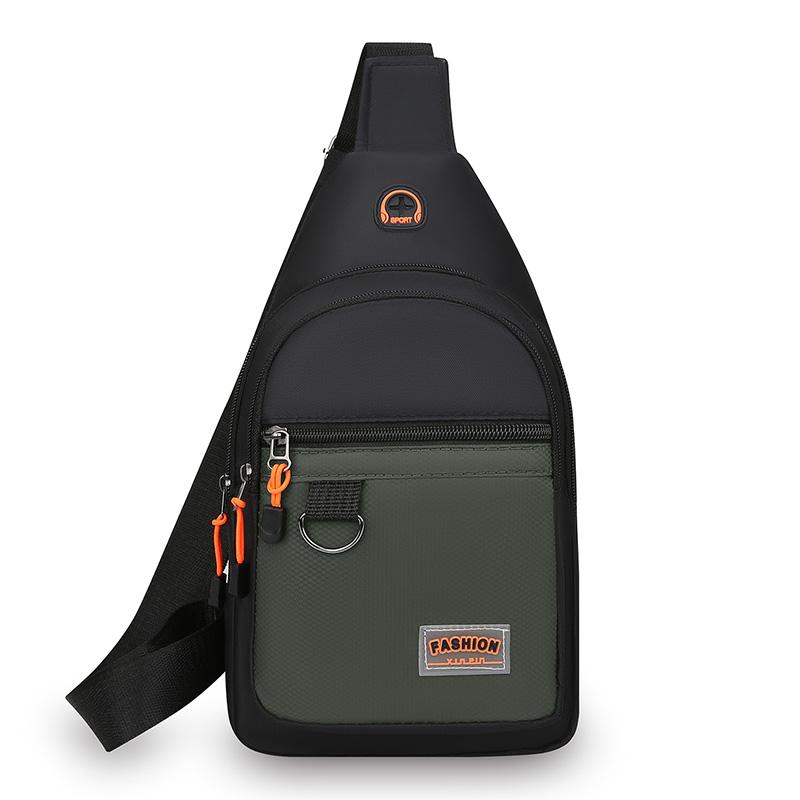 

Chest Bag Men Stylish Trendy Design Portable Shoulder Bag Waterproof Nyl Fabric Casual Crossbody Bag for Outdoor Travel Daily зелений