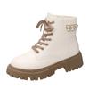 Fashion women's new ankle boots Winter casual thick heel women beige Chelsea boots Punk Goth shoes leather combat boots