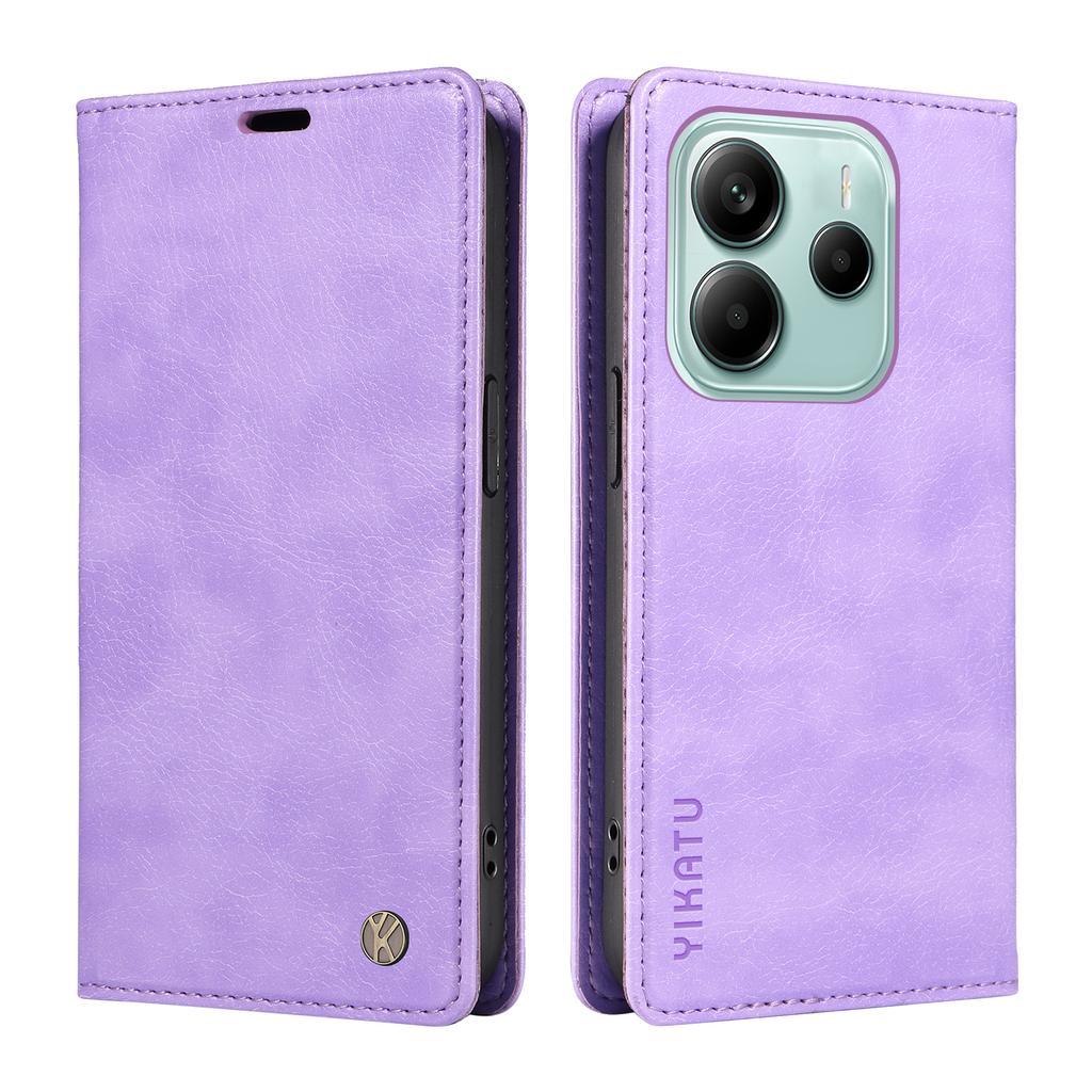 YIKATU YK-006 For Xiaomi Redmi Note 14 5G Case Magnetic Closure Leather Phone Cover Litchi Texture
