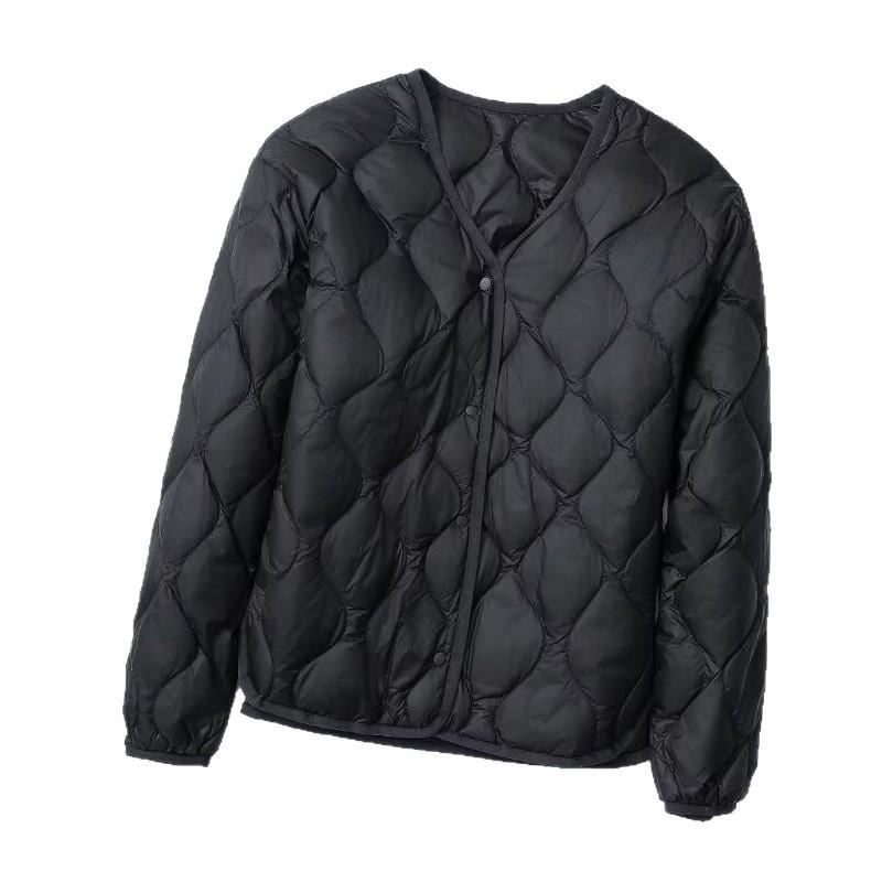 Womens Lightweight Down Vest Inner Layer Short Puffer Jacket No Collar Cloud Style Warm Thin Coat