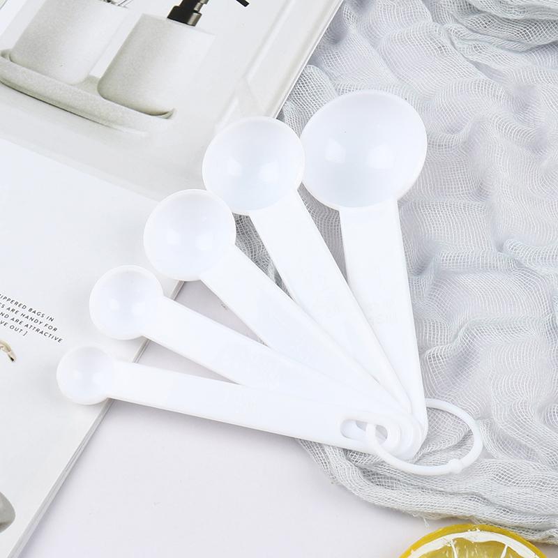 5Pcs Baking Cooking Tools Plastic Measuring Spoon Measuring Ladle With Scale
