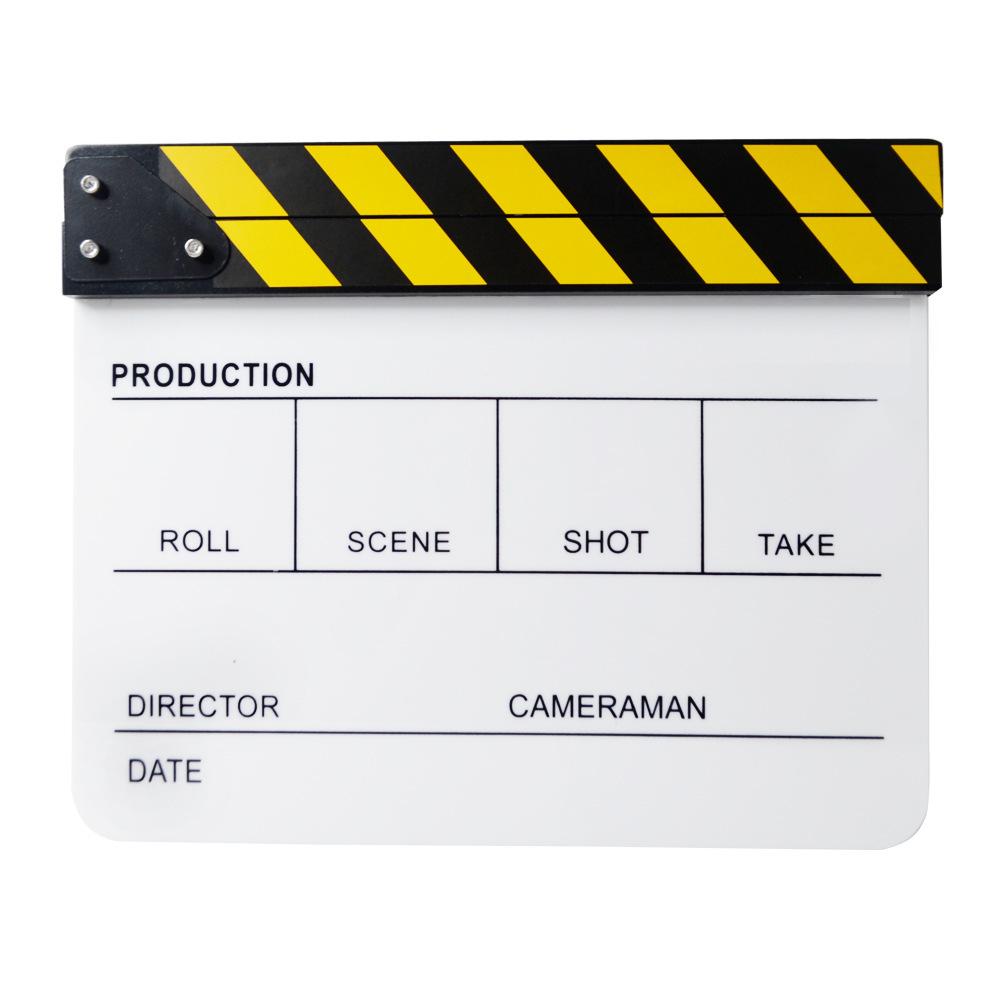 Acrylic Striped Movie Clapperboard Photography Prop