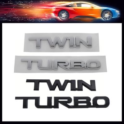 3D Premium ABS Naklejka z napisem Twin Turbo Odznaka na ogon zderzak Samochodowy Emblemat na tylną klapę Akcesoria Dekoracja zewnętrzna