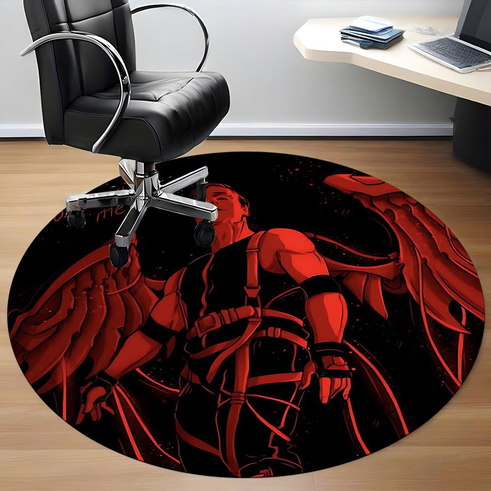 1PC Rammstein Office Round Rug, Non-slip, Soft and Durable Office Rug for Interior Decoration, Perfect for Office, Beautiful Decoration