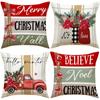 Nordic Style Christmas Pillow Cover Series Truck Floral Print Home Sofa Warm Atmosphere Cushion Cover