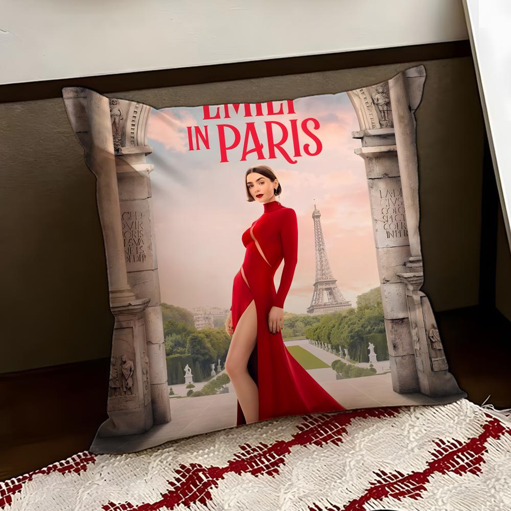 Movie EEmily in PParisS Cushion Cover Reversible Soft Durable Pillow Cover Home Car MultiScene Use for Daily Comfort
